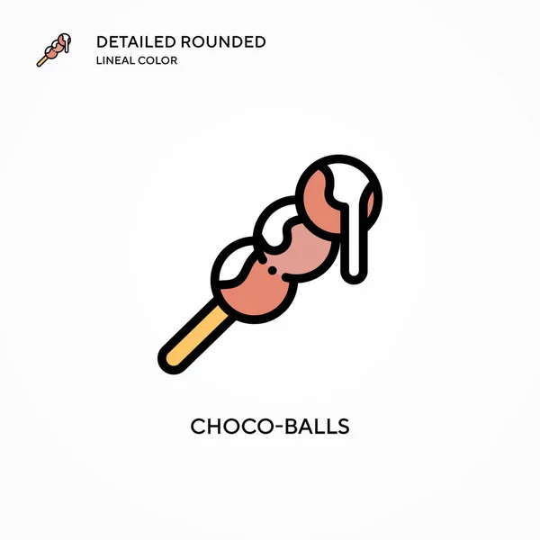 Choco Balls Vector Icon Modern Vector Illustration Concepts Easy Edit — Stock Vector