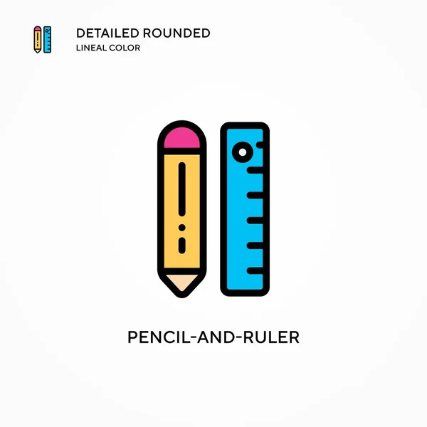 Pencil Ruler Vector Icon Modern Vector Illustration Concepts Easy Edit — Stock Vector