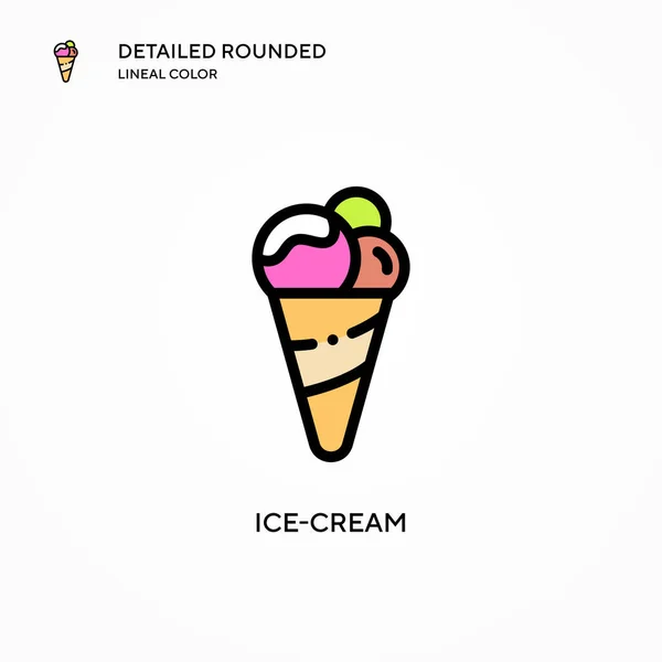 Ice Cream Vector Icon Modern Vector Illustration Concepts Easy Edit — Stock Vector