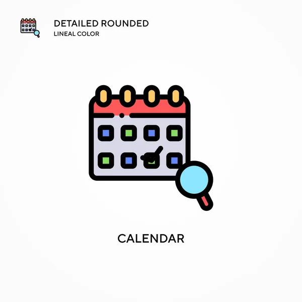 Ícone Vetor Calendário Conceitos Modernos Ilustração Vetorial Fácil Editar Personalizar — Vetor de Stock