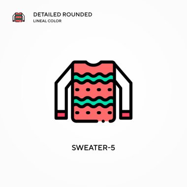Süveter-5 vektör simgesi. Modern vektör illüstrasyon kavramları. Düzenlemesi ve kişiselleştirmesi kolay.