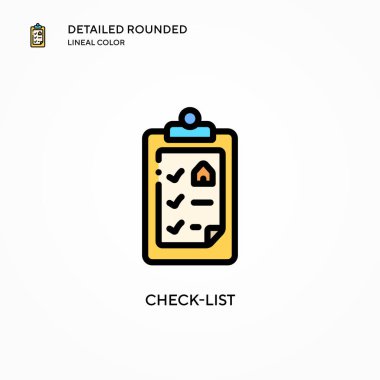 Kontrol listesi vektör simgesi. Modern vektör illüstrasyon kavramları. Düzenlemesi ve kişiselleştirmesi kolay.