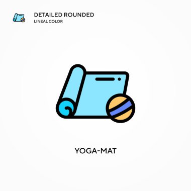 Yoga mat vektör simgesi. Modern vektör illüstrasyon kavramları. Düzenlemesi ve kişiselleştirmesi kolay.