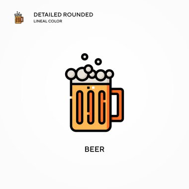 Bira vektör simgesi. Modern vektör illüstrasyon kavramları. Düzenlemesi ve kişiselleştirmesi kolay.