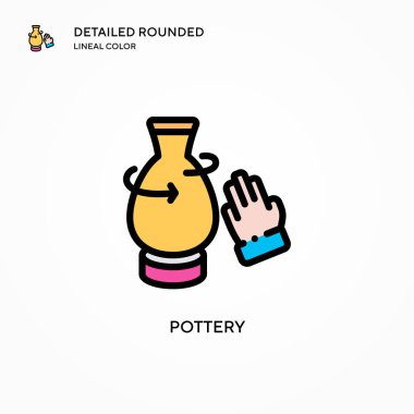 Çömlek vektör simgesi. Modern vektör illüstrasyon kavramları. Düzenlemesi ve kişiselleştirmesi kolay.