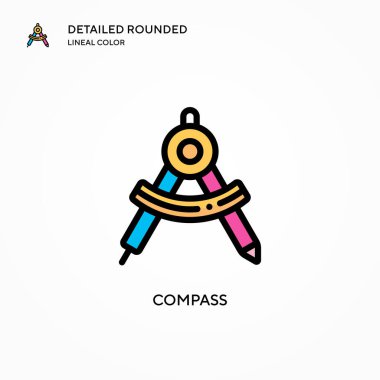 Pusula vektör simgesi. Modern vektör illüstrasyon kavramları. Düzenlemesi ve kişiselleştirmesi kolay.