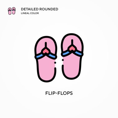 Parmak arası terlik vektör simgesi. Modern vektör illüstrasyon kavramları. Düzenlemesi ve kişiselleştirmesi kolay.