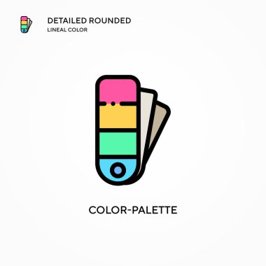 Renk paleti vektör simgesi. Modern vektör illüstrasyon kavramları. Düzenlemesi ve kişiselleştirmesi kolay.