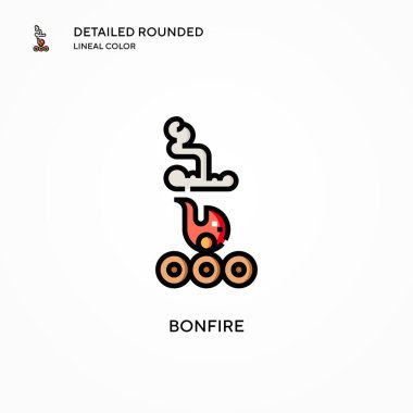 Şenlik ateşi vektör simgesi. Modern vektör illüstrasyon kavramları. Düzenlemesi ve kişiselleştirmesi kolay.