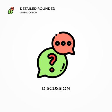 Tartışma vektör simgesi. Modern vektör illüstrasyon kavramları. Düzenlemesi ve kişiselleştirmesi kolay.