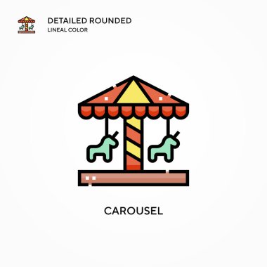 Atlıkarınca vektör simgesi. Modern vektör illüstrasyon kavramları. Düzenlemesi ve kişiselleştirmesi kolay.