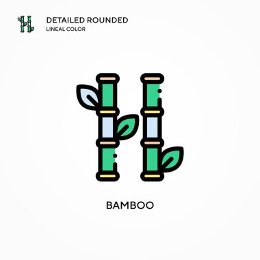 Bambu vektör simgesi. Modern vektör illüstrasyon kavramları. Düzenlemesi ve kişiselleştirmesi kolay.