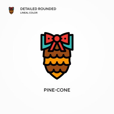 Çam kozalağı vektör simgesi. Modern vektör illüstrasyon kavramları. Düzenlemesi ve kişiselleştirmesi kolay.