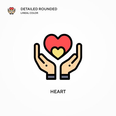 Kalp vektör simgesi. Modern vektör illüstrasyon kavramları. Düzenlemesi ve kişiselleştirmesi kolay.