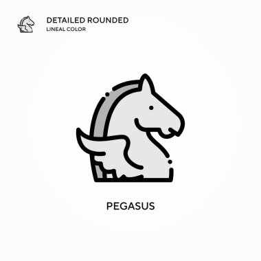 Pegasus vektör simgesi. Modern vektör illüstrasyon kavramları. Düzenlemesi ve kişiselleştirmesi kolay.