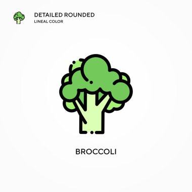 Brokoli vektör simgesi. Modern vektör illüstrasyon kavramları. Düzenlemesi ve kişiselleştirmesi kolay.