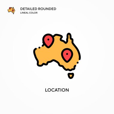 Konum vektör simgesi. Modern vektör illüstrasyon kavramları. Düzenlemesi ve kişiselleştirmesi kolay.