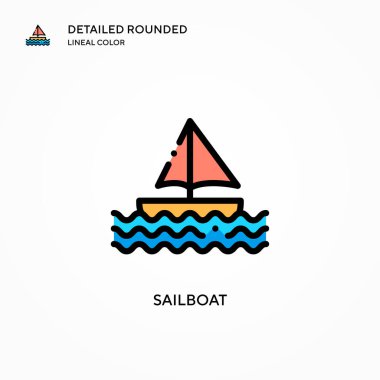 Yelkenli vektör simgesi. Modern vektör illüstrasyon kavramları. Düzenlemesi ve kişiselleştirmesi kolay.