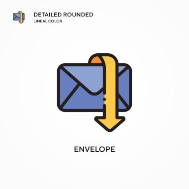 Zarf vektör simgesi. Modern vektör illüstrasyon kavramları. Düzenlemesi ve kişiselleştirmesi kolay.