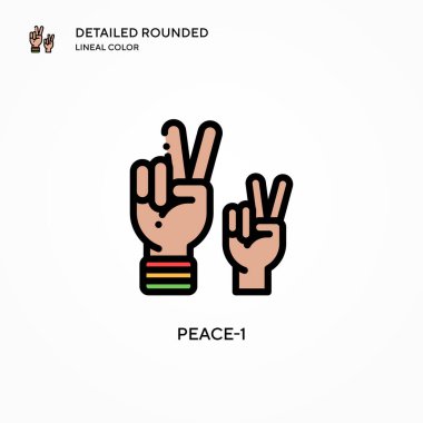 Barış-1 vektör simgesi. Modern vektör illüstrasyon kavramları. Düzenlemesi ve kişiselleştirmesi kolay.