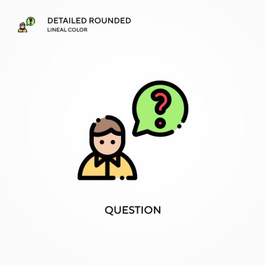 Soru vektör simgesi. Modern vektör illüstrasyon kavramları. Düzenlemesi ve kişiselleştirmesi kolay.