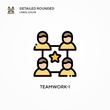 Takım çalışması-1 vektör simgesi. Modern vektör illüstrasyon kavramları. Düzenlemesi ve kişiselleştirmesi kolay.