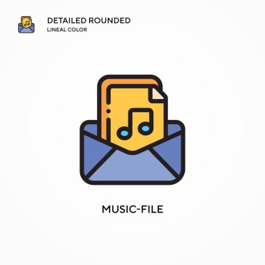 Müzik dosyası vektör simgesi. Modern vektör illüstrasyon kavramları. Düzenlemesi ve kişiselleştirmesi kolay.