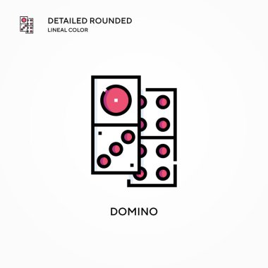 Domino vektör simgesi. Modern vektör illüstrasyon kavramları. Düzenlemesi ve kişiselleştirmesi kolay.