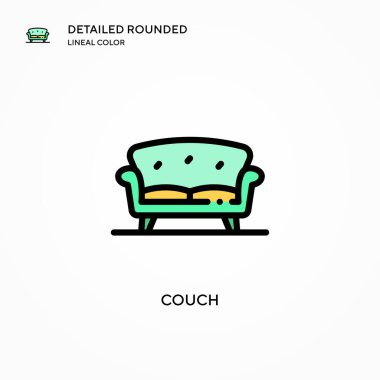 Koltuk vektör simgesi. Modern vektör illüstrasyon kavramları. Düzenlemesi ve kişiselleştirmesi kolay.