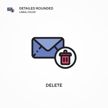 Vektör simgesini sil. Modern vektör illüstrasyon kavramları. Düzenlemesi ve kişiselleştirmesi kolay.