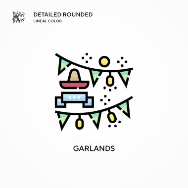 Çelenk vektör simgesi. Modern vektör illüstrasyon kavramları. Düzenlemesi ve kişiselleştirmesi kolay.