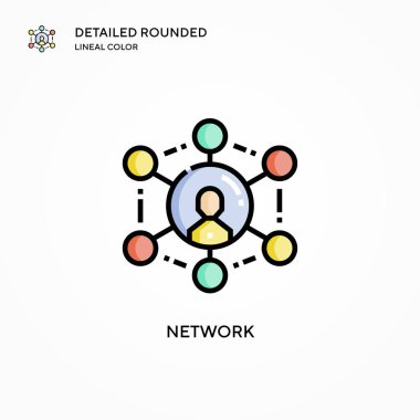 Ağ vektör simgesi. Modern vektör illüstrasyon kavramları. Düzenlemesi ve kişiselleştirmesi kolay.