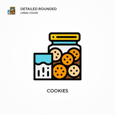 Kurabiye vektör simgesi. Modern vektör illüstrasyon kavramları. Düzenlemesi ve kişiselleştirmesi kolay.