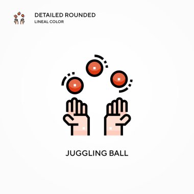 Top vektör simgesiyle hokkabazlık. Modern vektör illüstrasyon kavramları. Düzenlemesi ve kişiselleştirmesi kolay.