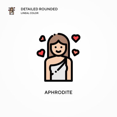 Afrodit vektör simgesi. Modern vektör illüstrasyon kavramları. Düzenlemesi ve kişiselleştirmesi kolay.