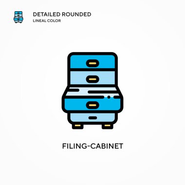 Dosya-kabin vektör simgesi. Modern vektör illüstrasyon kavramları. Düzenlemesi ve kişiselleştirmesi kolay.