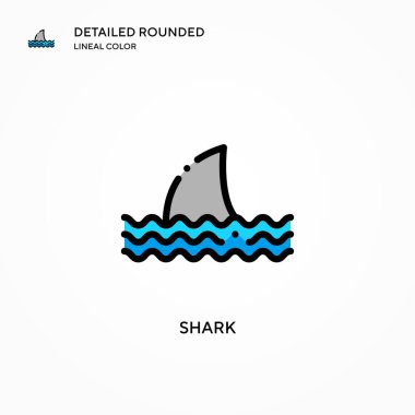 Köpekbalığı vektör simgesi. Modern vektör illüstrasyon kavramları. Düzenlemesi ve kişiselleştirmesi kolay.