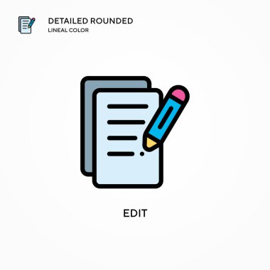 Vektör simgesini düzenle. Modern vektör illüstrasyon kavramları. Düzenlemesi ve kişiselleştirmesi kolay.