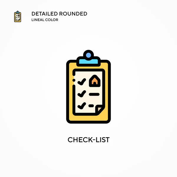 Ícone Vetorial Lista Verificação Conceitos Modernos Ilustração Vetorial Fácil Editar — Vetor de Stock