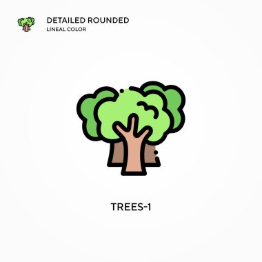 Ağaçlar-1 vektör simgesi. Modern vektör illüstrasyon kavramları. Düzenlemesi ve kişiselleştirmesi kolay.