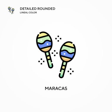 Maracas vektör simgesi. Modern vektör illüstrasyon kavramları. Düzenlemesi ve kişiselleştirmesi kolay.