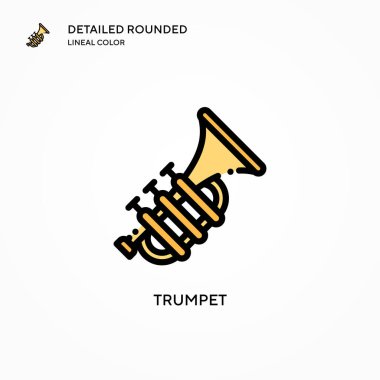 Trompet vektör simgesi. Modern vektör illüstrasyon kavramları. Düzenlemesi ve kişiselleştirmesi kolay.