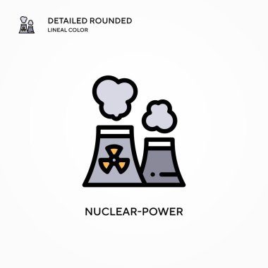 Nükleer güç vektör simgesi. Modern vektör illüstrasyon kavramları. Düzenlemesi ve kişiselleştirmesi kolay.
