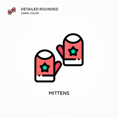 Mittens vektör simgesi. Modern vektör illüstrasyon kavramları. Düzenlemesi ve kişiselleştirmesi kolay.