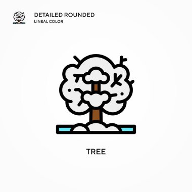 Ağaç vektör simgesi. Modern vektör illüstrasyon kavramları. Düzenlemesi ve kişiselleştirmesi kolay.
