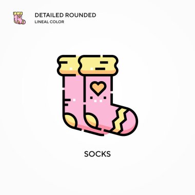 Çorap vektör ikonu. Modern vektör illüstrasyon kavramları. Düzenlemesi ve kişiselleştirmesi kolay.