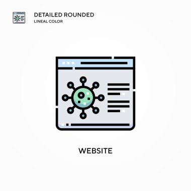 Web sitesi vektör simgesi. Modern vektör illüstrasyon kavramları. Düzenlemesi ve kişiselleştirmesi kolay.