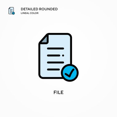 Dosya vektör simgesi. Modern vektör illüstrasyon kavramları. Düzenlemesi ve kişiselleştirmesi kolay.