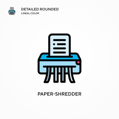 Kağıt öğütücü vektör simgesi. Modern vektör illüstrasyon kavramları. Düzenlemesi ve kişiselleştirmesi kolay.