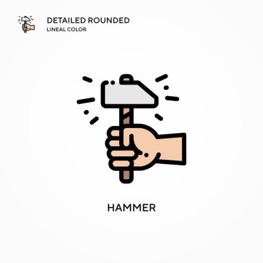 Çekiç vektör simgesi. Modern vektör illüstrasyon kavramları. Düzenlemesi ve kişiselleştirmesi kolay.